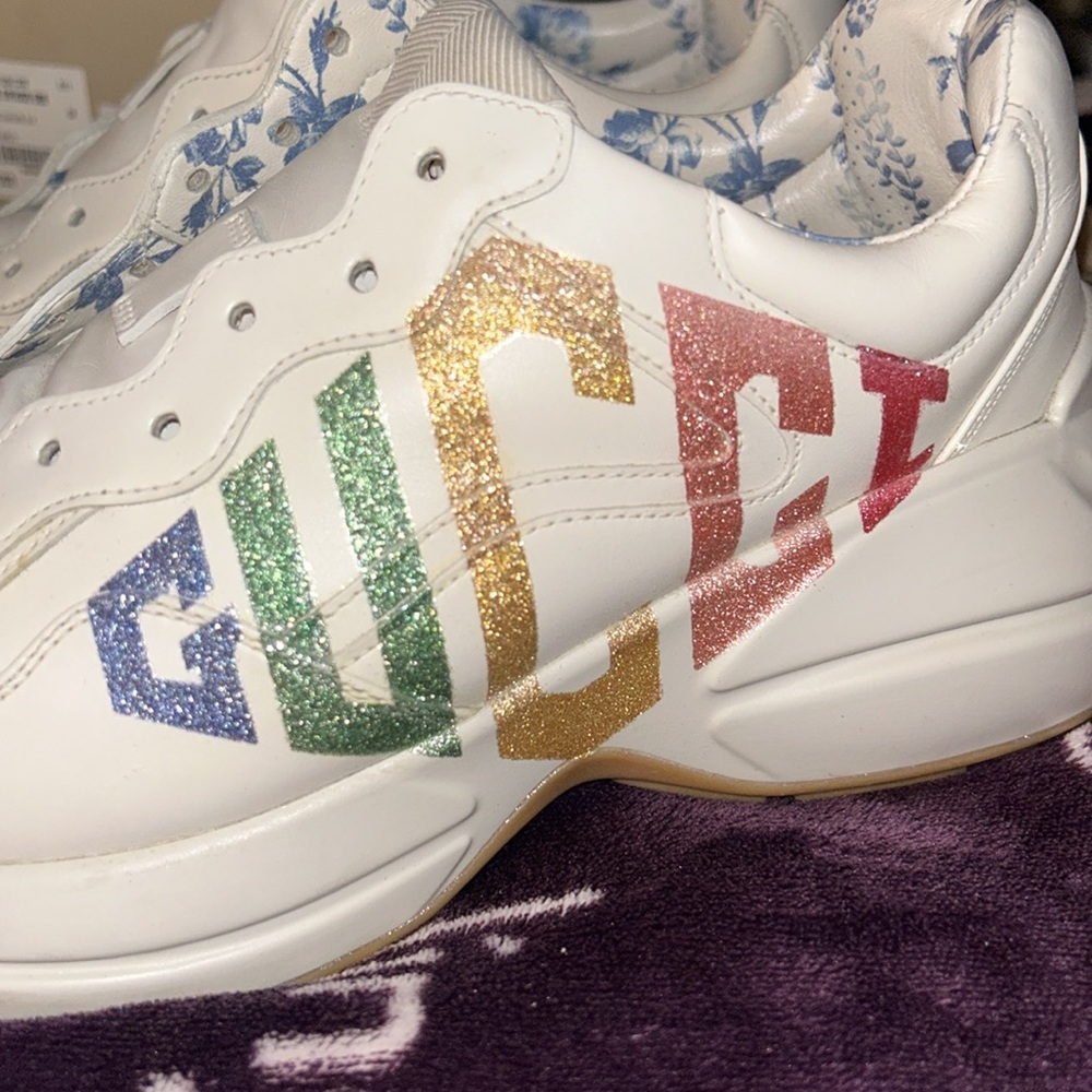 Gucci Rhyton Glitter Emblem Sneaker size 39 Women’s VVHTF